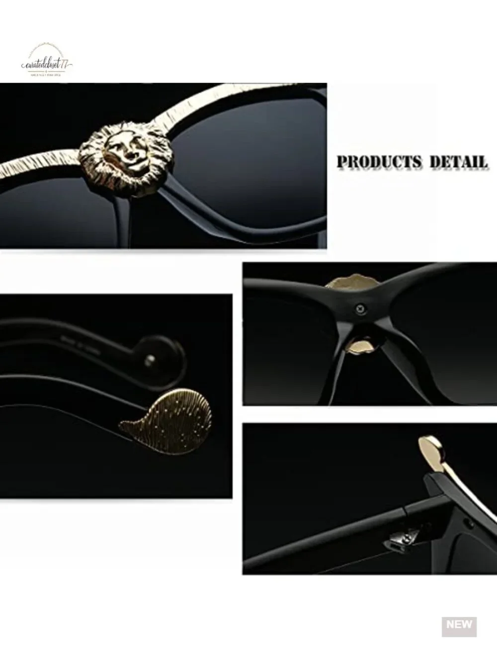 Oversized Square Sunglasses Flat Top Thick Plastic UV400 Protection 57mm